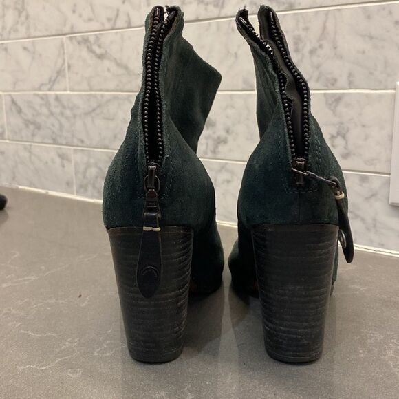 💛 Rag and Bone Green Leather Booties Size 38 - Picture 4 of 5